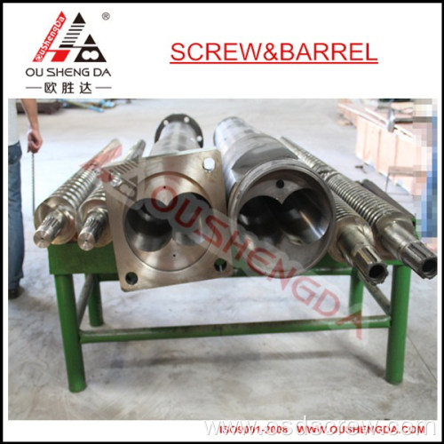 extruder conical twin screw barrel pp pvc abs granules pellet